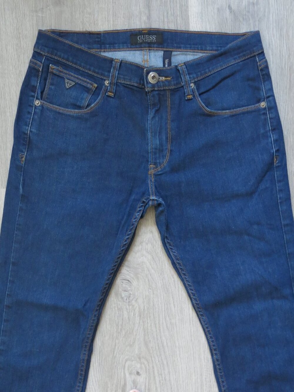 Guess Vermont - Slim Skinny Leg Cotton Blend Dark Wash Denim Jeans - Size 34 - Picture 4 of 7